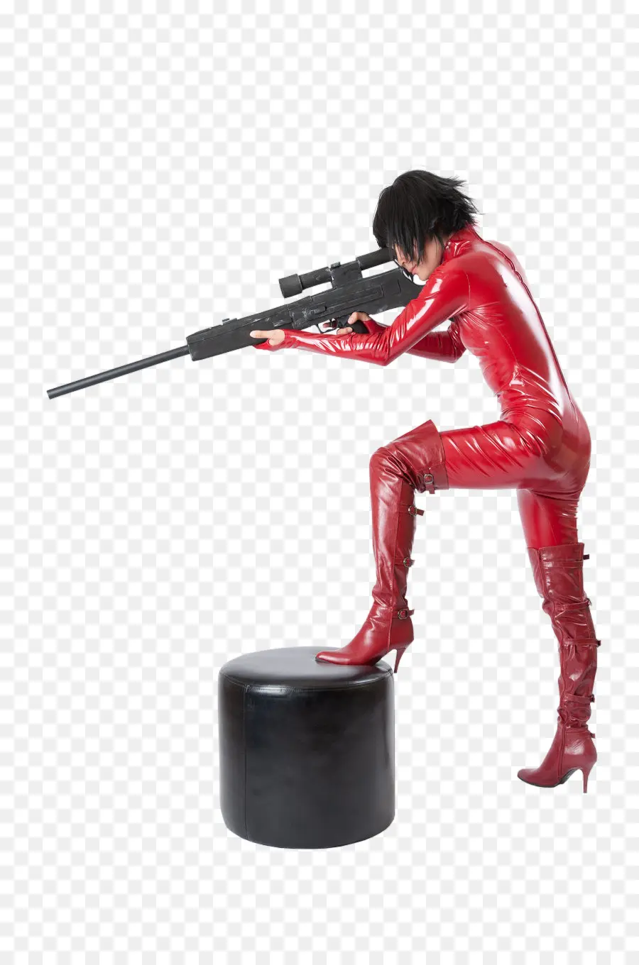 Mujer De Rojo Con Francotirador，Mujer PNG