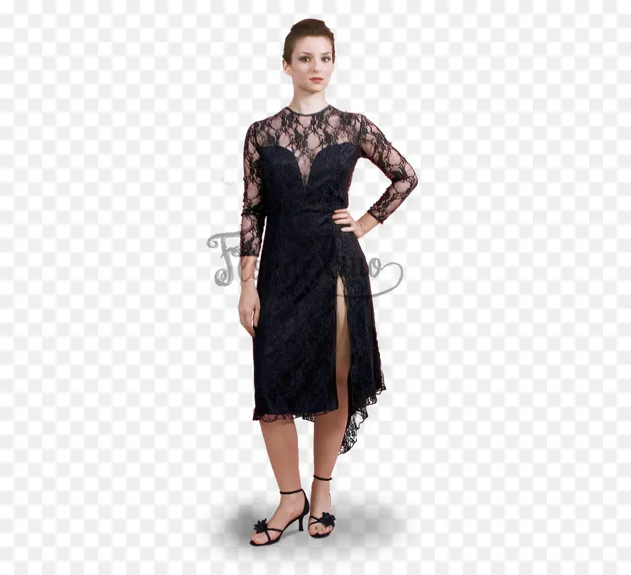 Vestido Negro，Cordón PNG