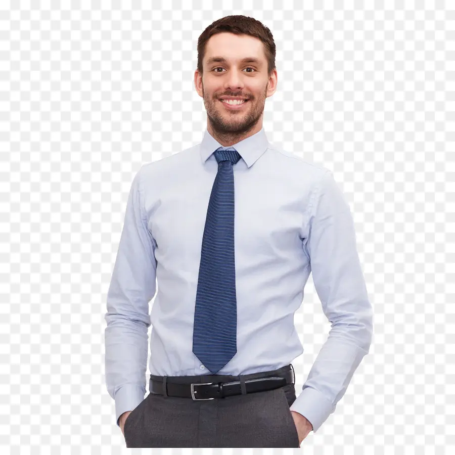 Hombre De Camisa Azul，Traje De Negocios PNG