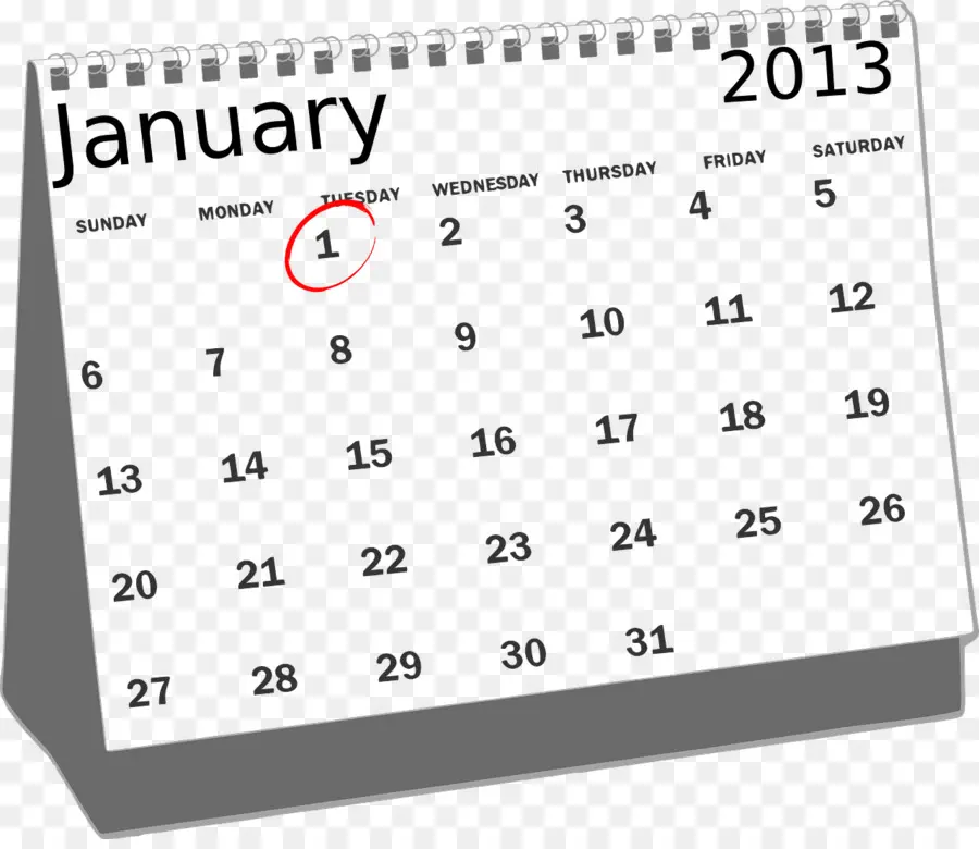 Calendario Enero 2013，Fecha PNG