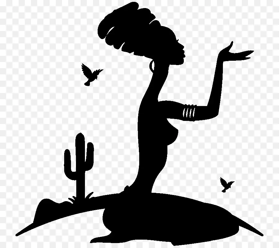 Silueta Mujer，Cactus PNG