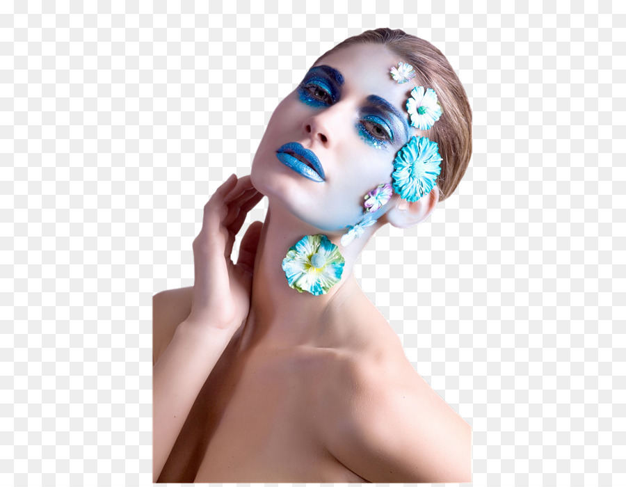 Mujer Con Maquillaje Azul，Constituir PNG