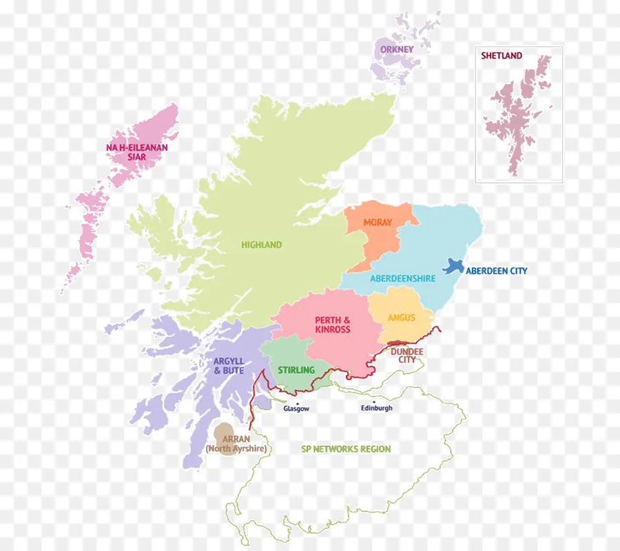 Escocia，Mapa PNG