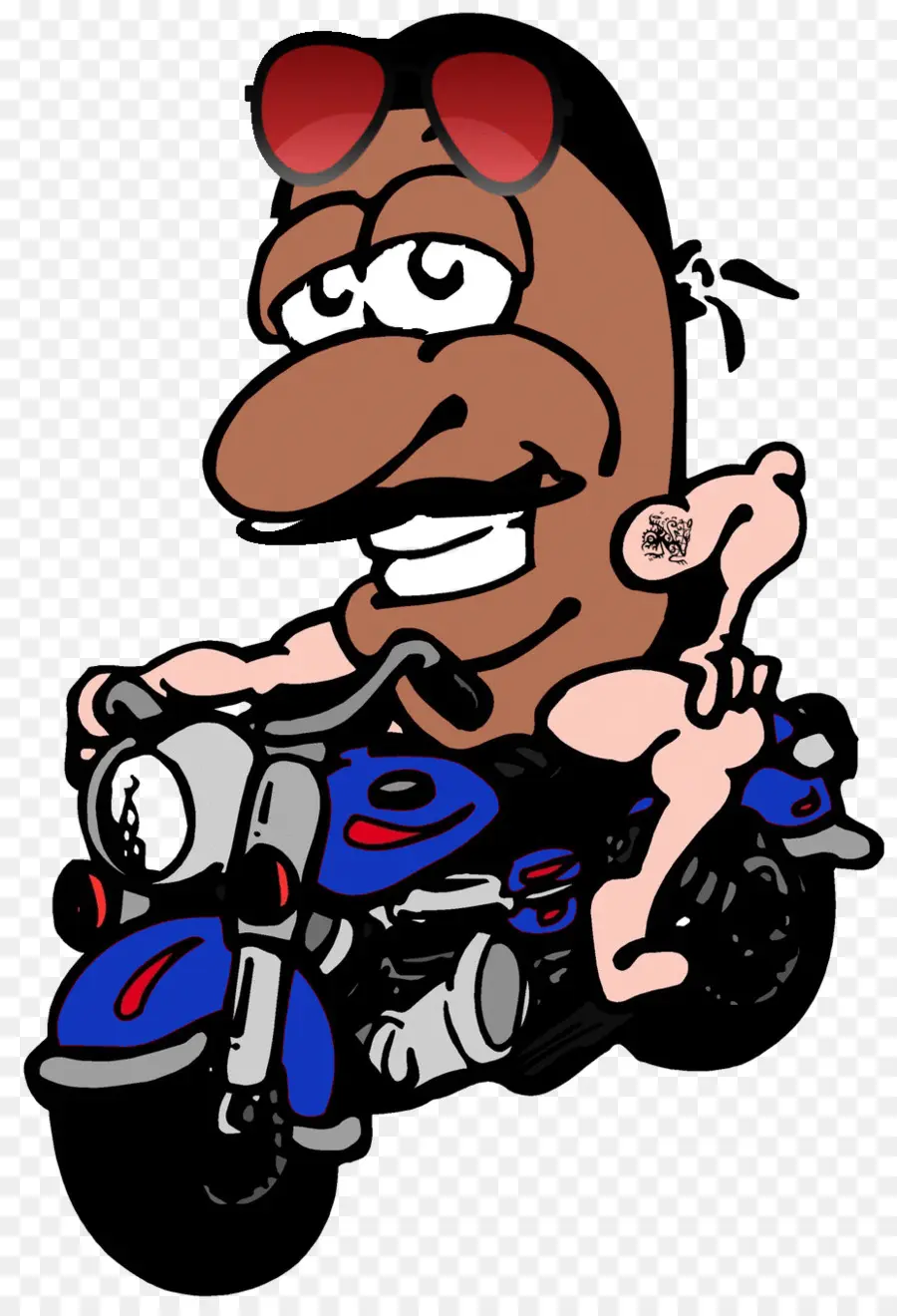 Motociclista De Dibujos Animados，Motocicleta PNG