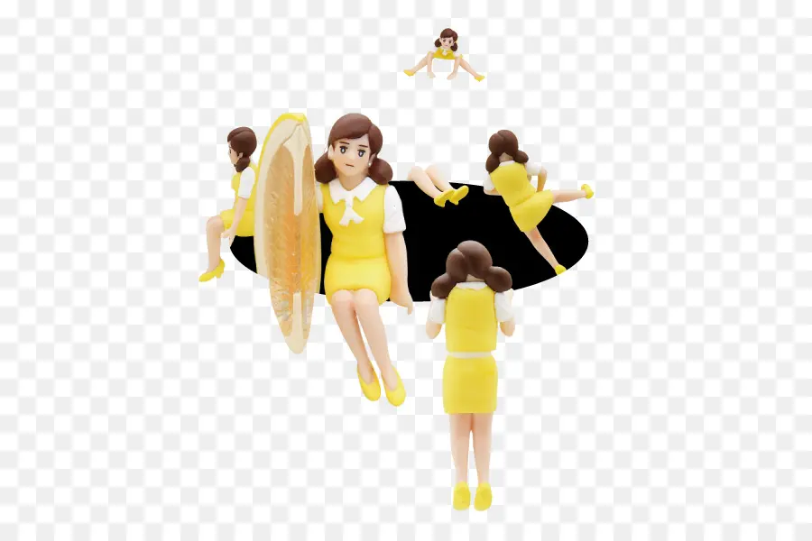 Figuras En Miniatura，Vestido Amarillo PNG