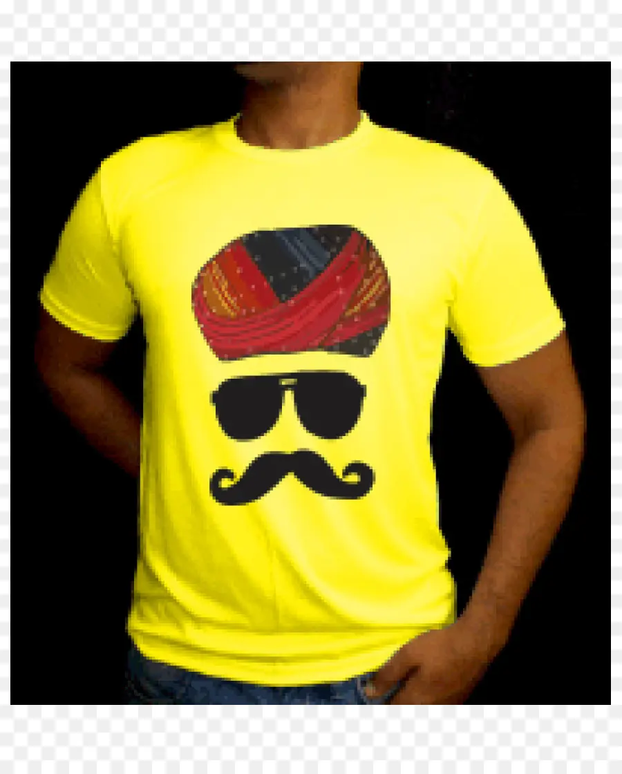 Camiseta Amarilla，Bigote PNG