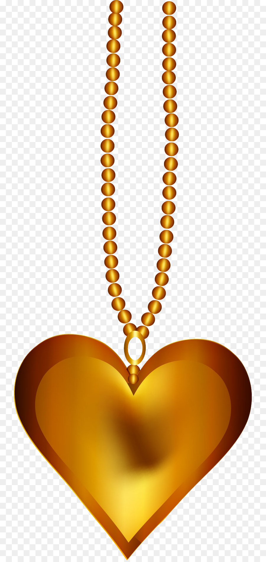 Colgante Corazón Dorado，Corazón PNG