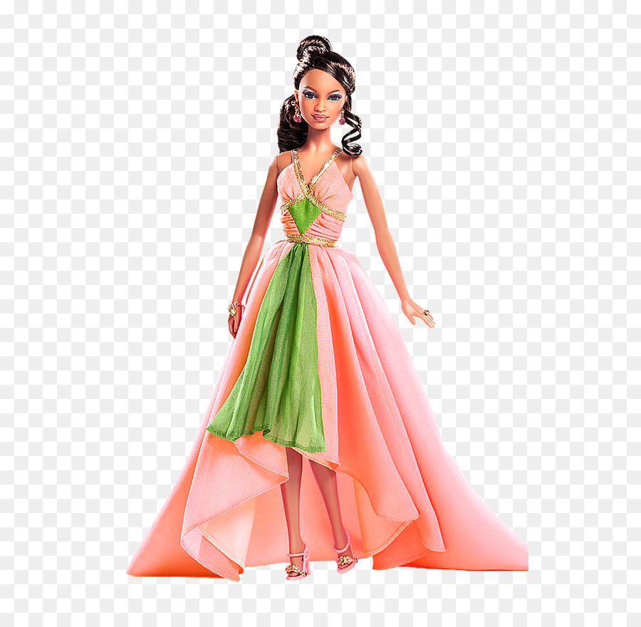 Muñeca Con Vestido Rosa Y Verde，Juguete PNG