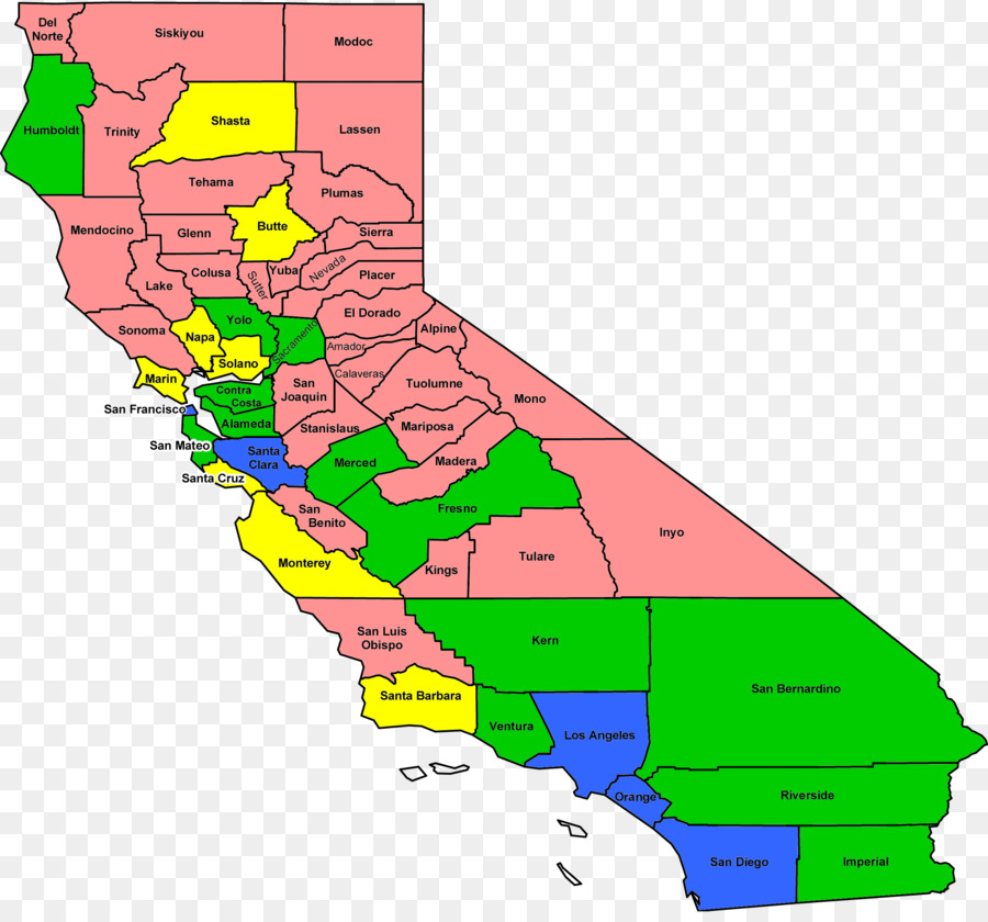 Mapa De California，Regiones PNG