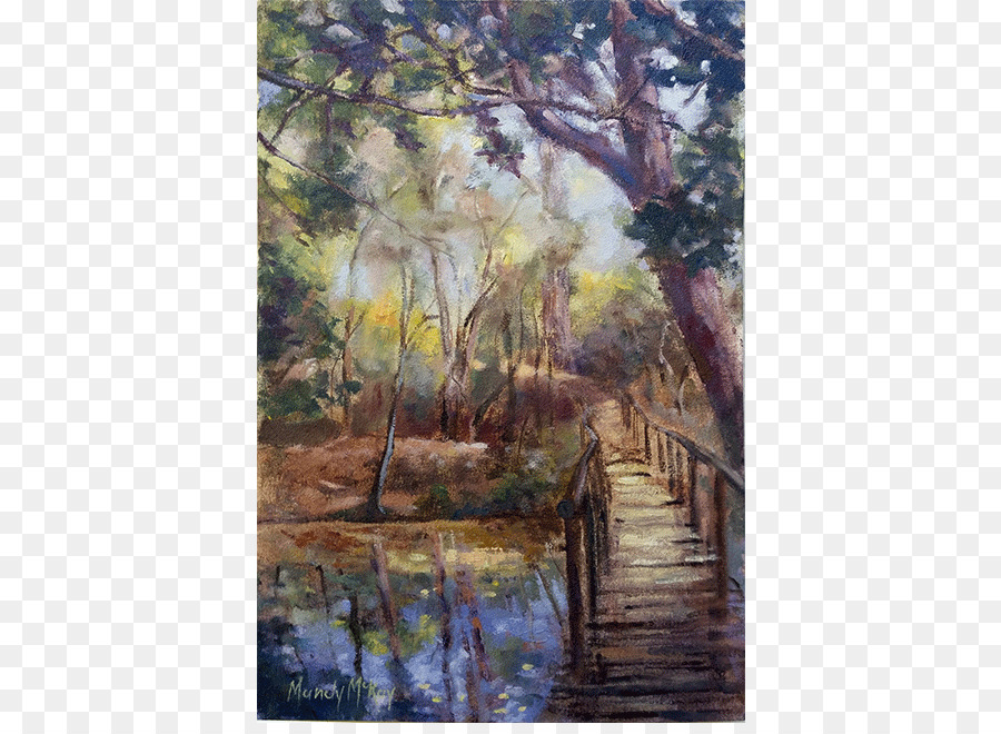 Pintura Del Puente Del Bosque，Cuadro PNG