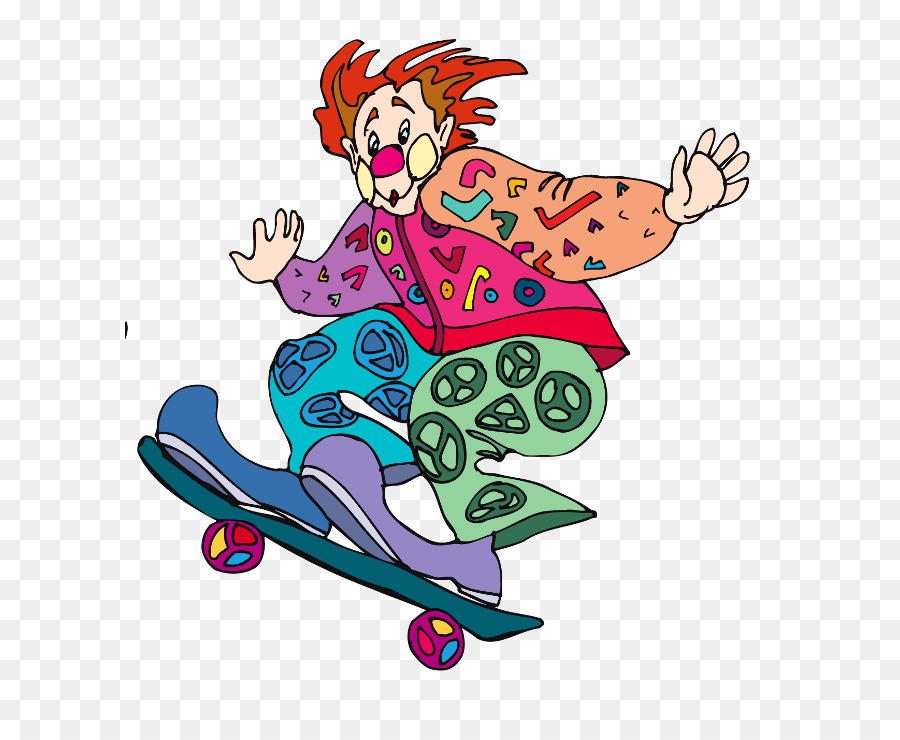 Payaso，Patineta PNG