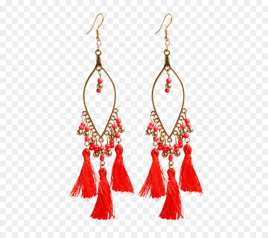 Pendientes Rojos，Borlas PNG