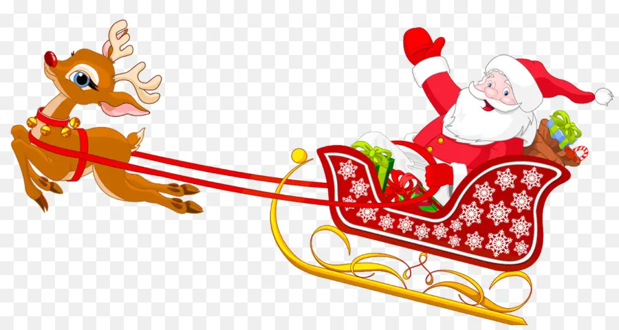 Santa Claus，Trineo PNG