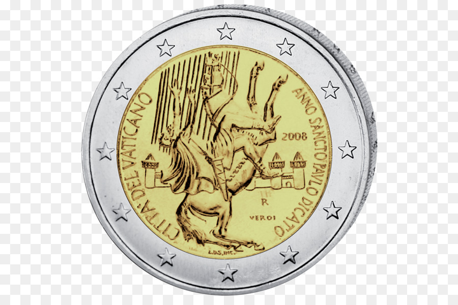 Moneda，2 Monedas Conmemorativas De Euros PNG