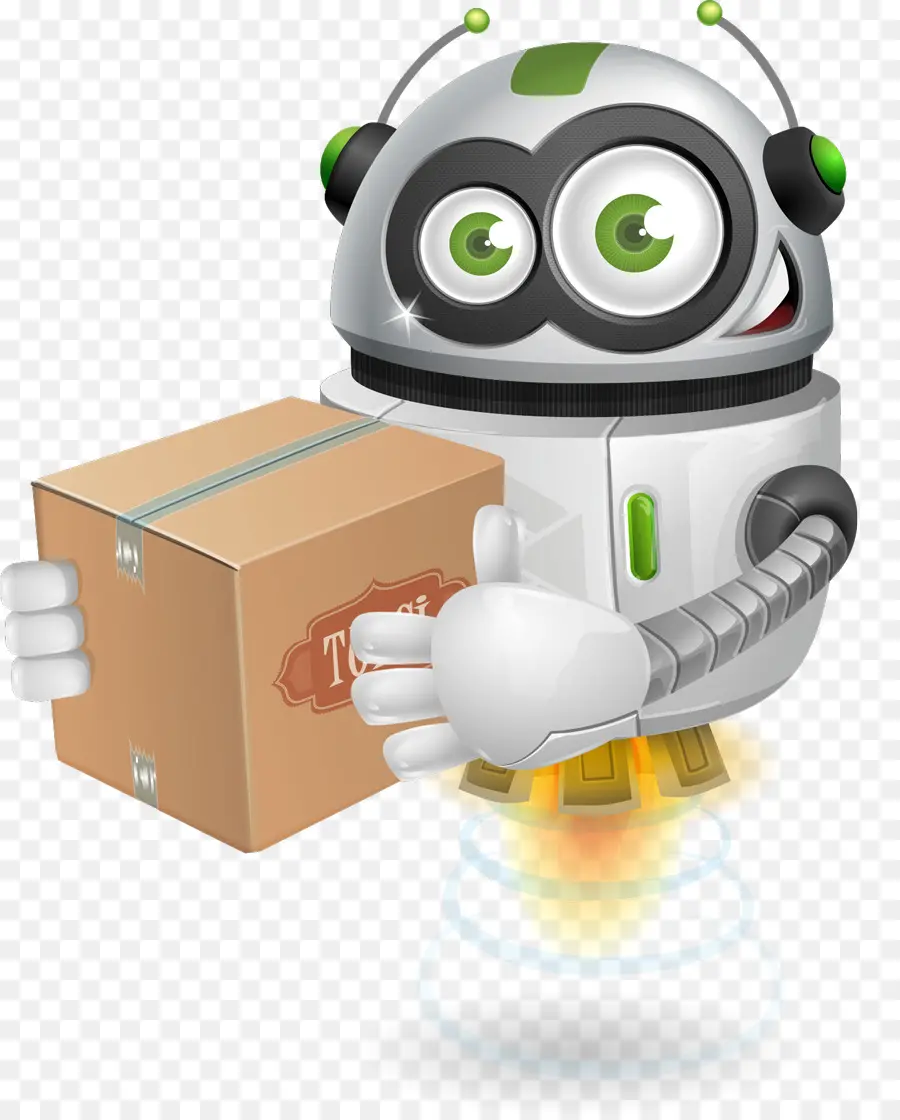 Robot Con Caja，Robot PNG