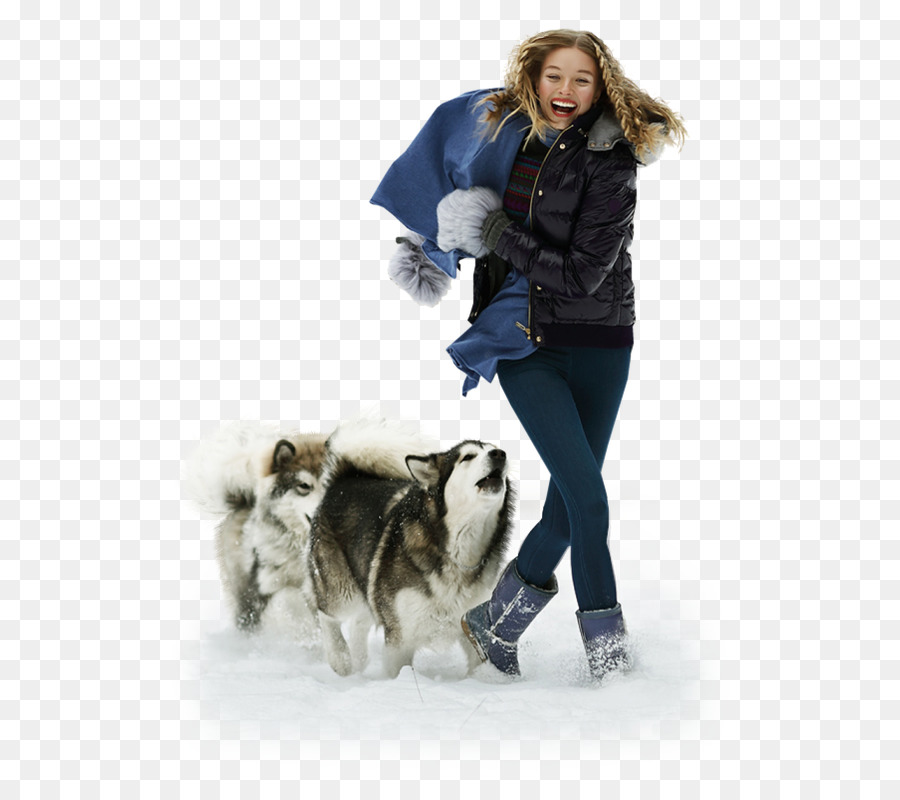 Mujer Con Perros，Nieve PNG