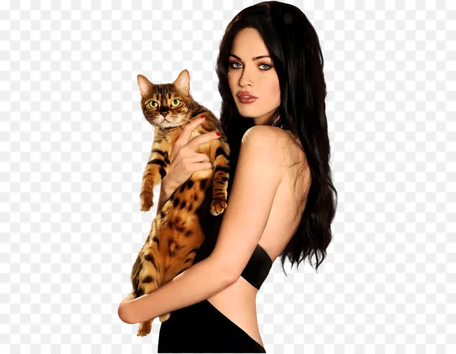 Mujer Con Gato，Mascota PNG