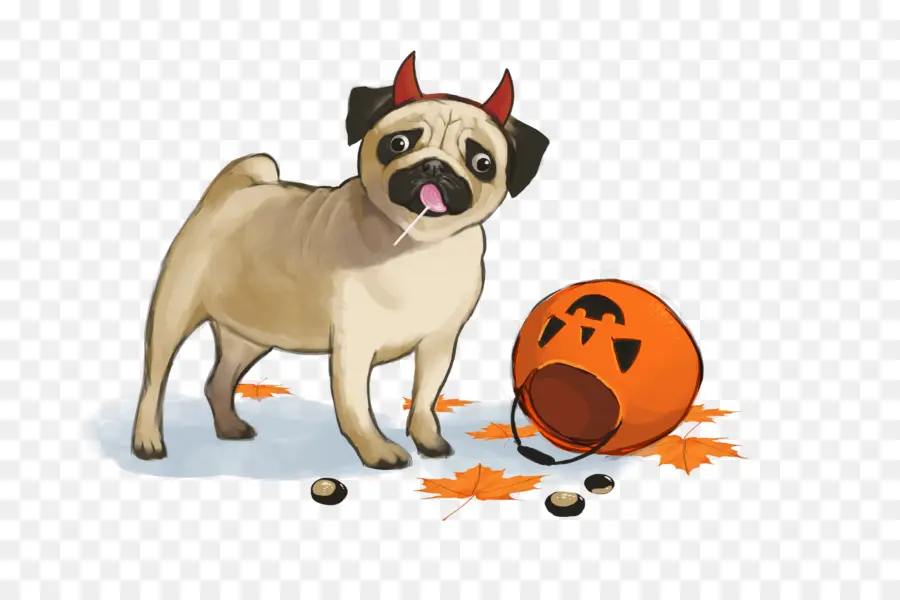 Pug Disfrazado De Diablo，Perro PNG