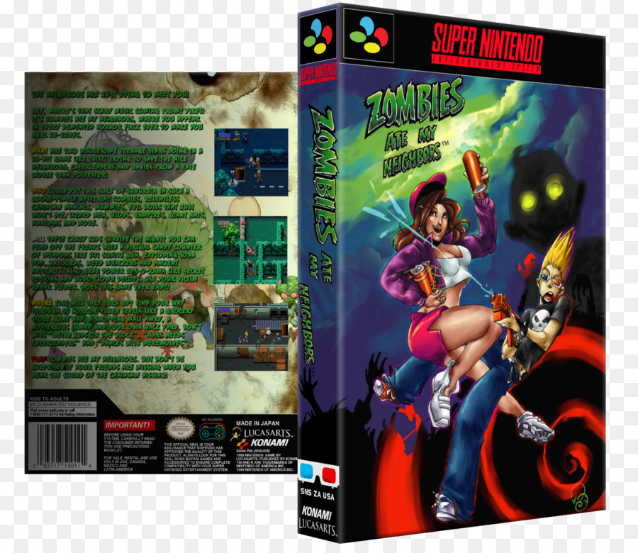 Zombies Ate My Neighbors，Sistema De Entretenimiento Super Nintendo PNG