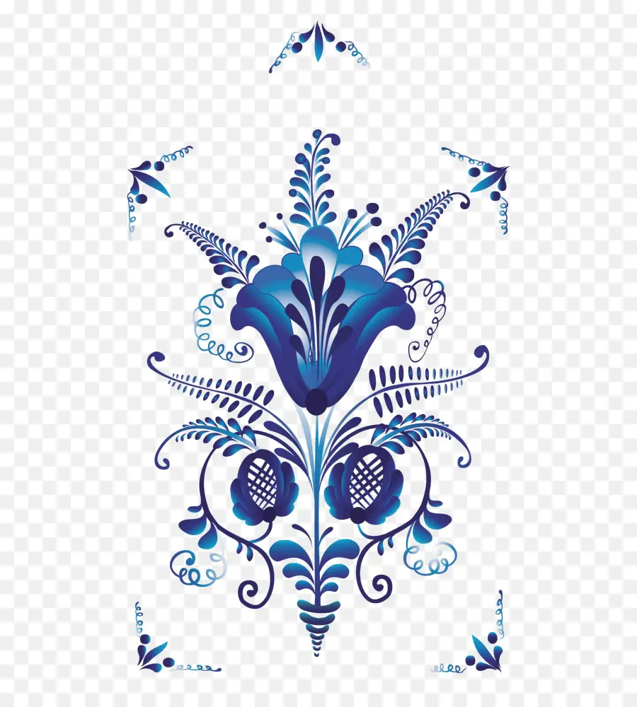 Diseño Floral Azul，Flores PNG