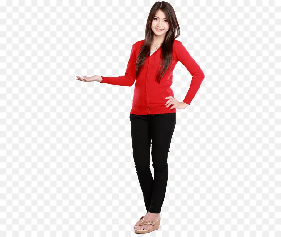 Mujer En Suéter Rojo，Mujer PNG