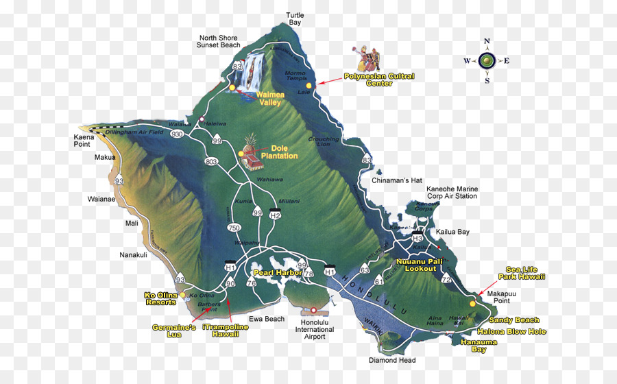 Oahu，Mapa PNG