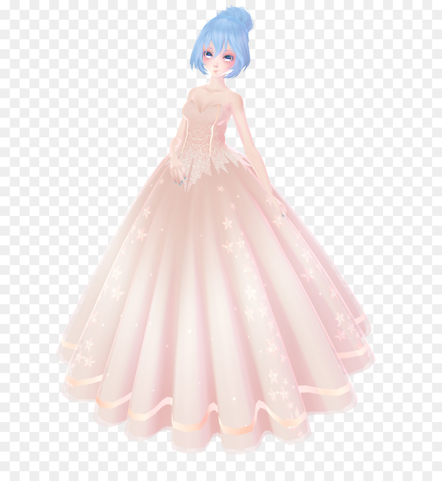 Chica De Pelo Azul Con Vestido Rosa，Pelo Azul PNG