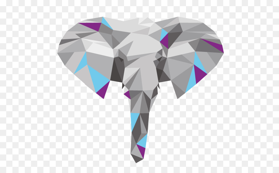 Elefante Geométrico，Polígono PNG