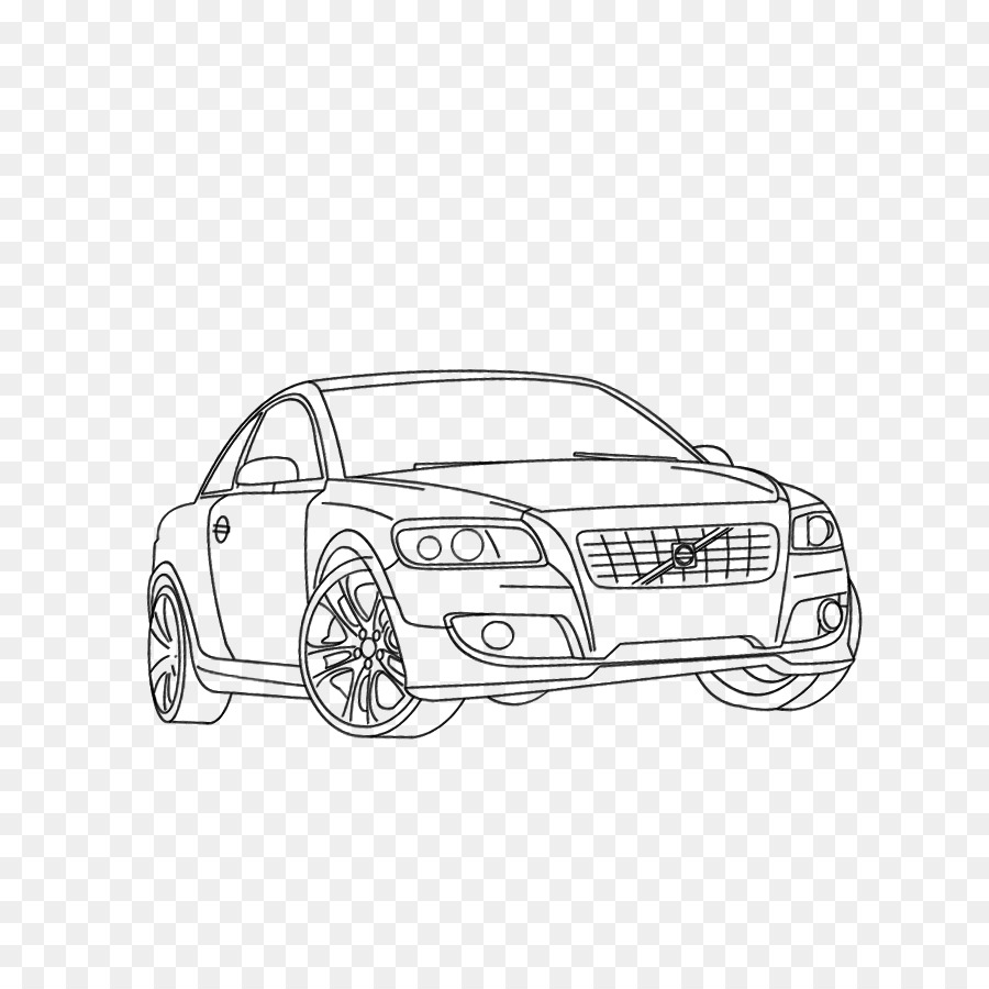 Coche，Página Para Colorear PNG