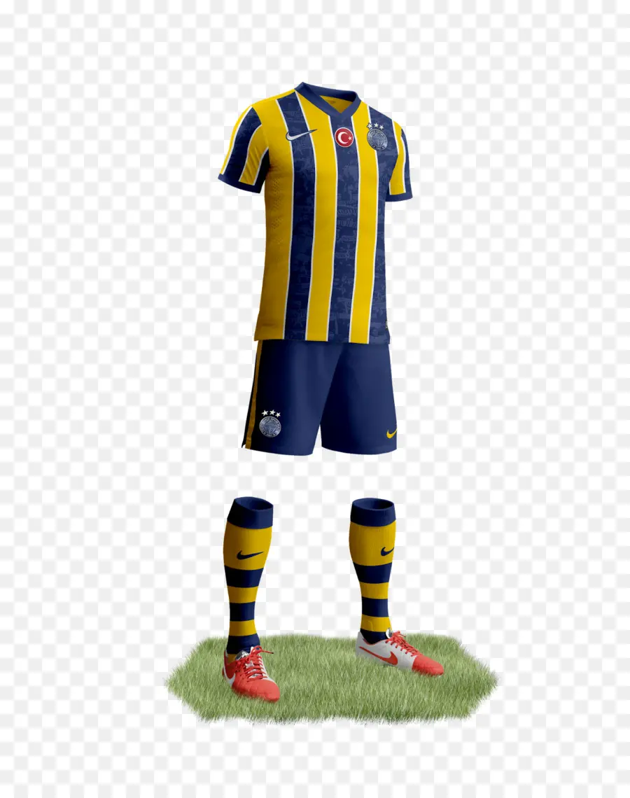 Uniforme De Fútbol，Amarillo Y Azul PNG