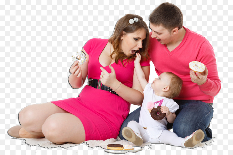 Familia Comiendo Donas，Padres PNG