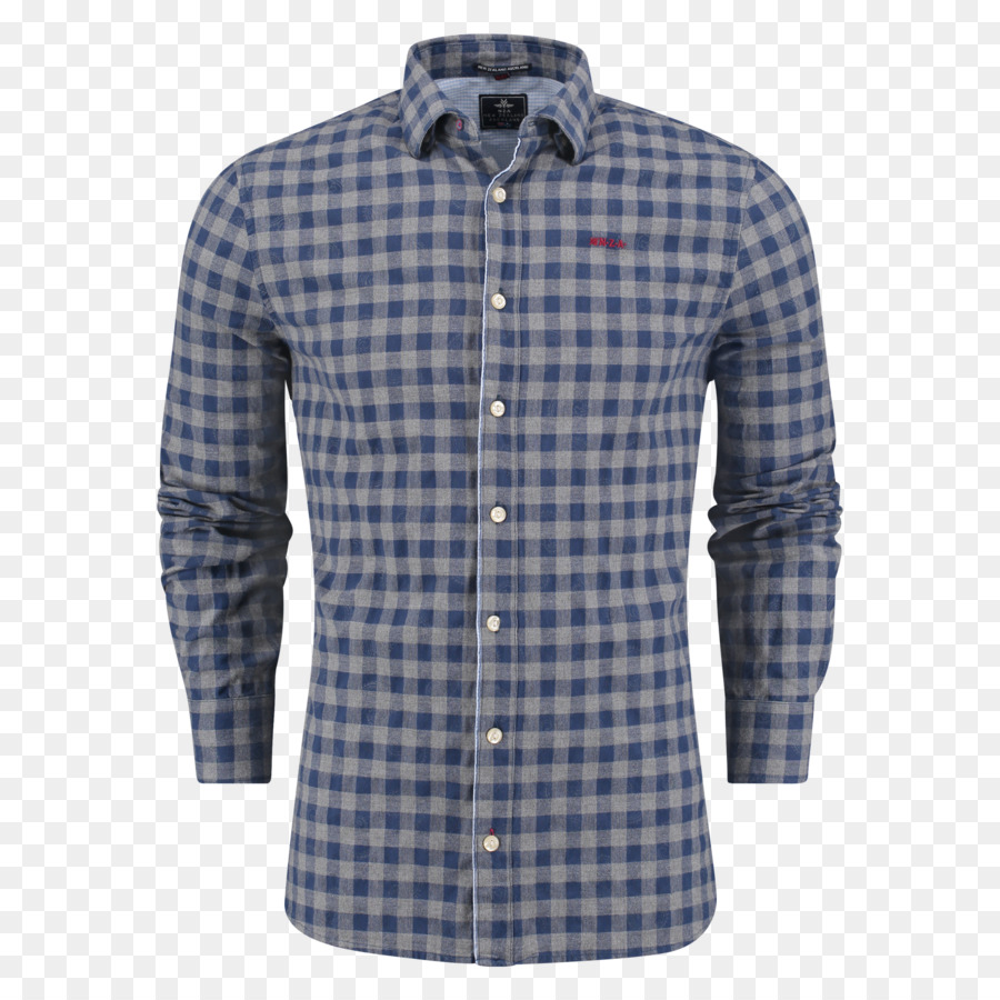 Camisa A Cuadros Azul，Abotonarse PNG