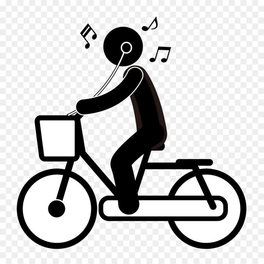 Ciclista Con Auriculares，Bicicleta PNG