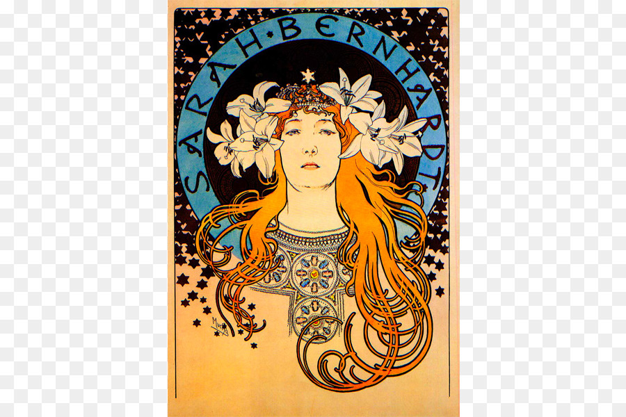 Sarah Bernhardt Póster，Art Nouveau PNG