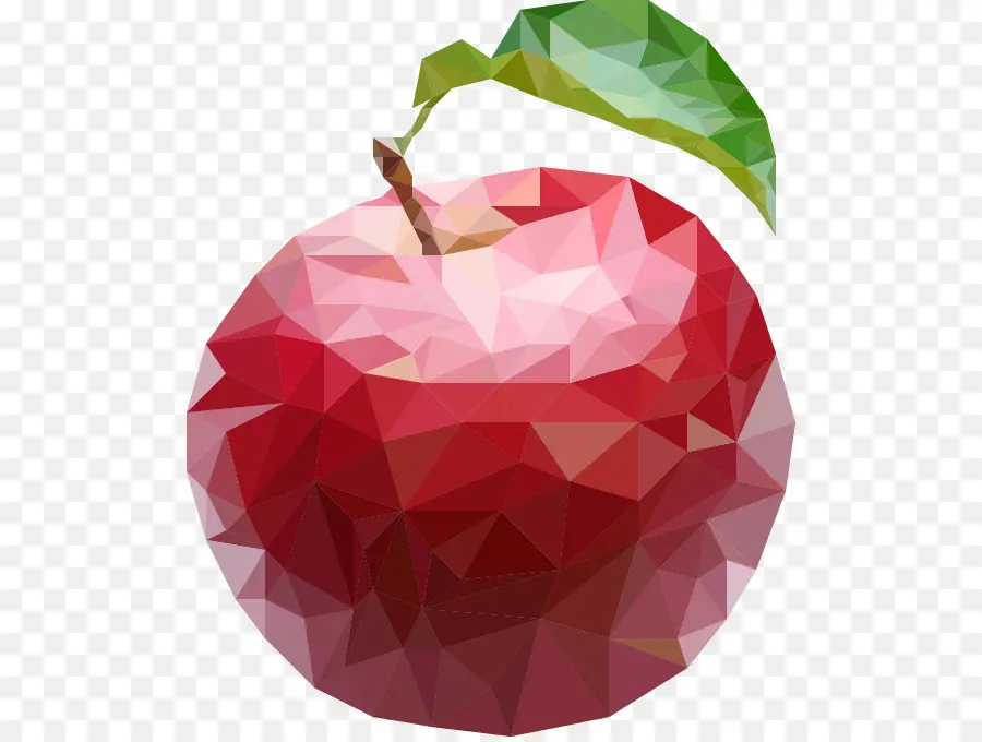 Manzana Geométrica，Rojo PNG