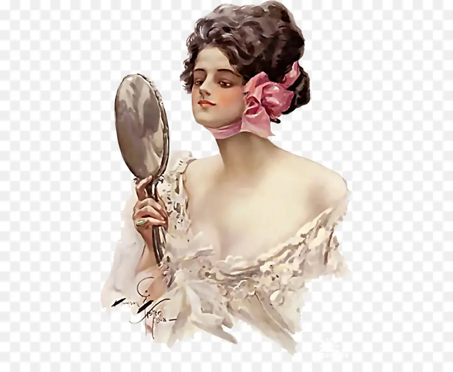 Mujer De La Vendimia，Espejo PNG