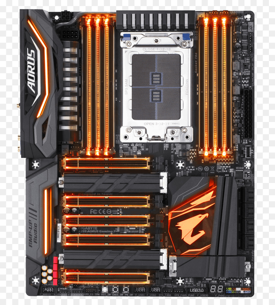 Socket Am4，Gigabyte X 399 Aorus Juego 7 De Las 10 De La Placa Base Atx Socket Tr4 Amd X 399 Socket Tr4 PNG