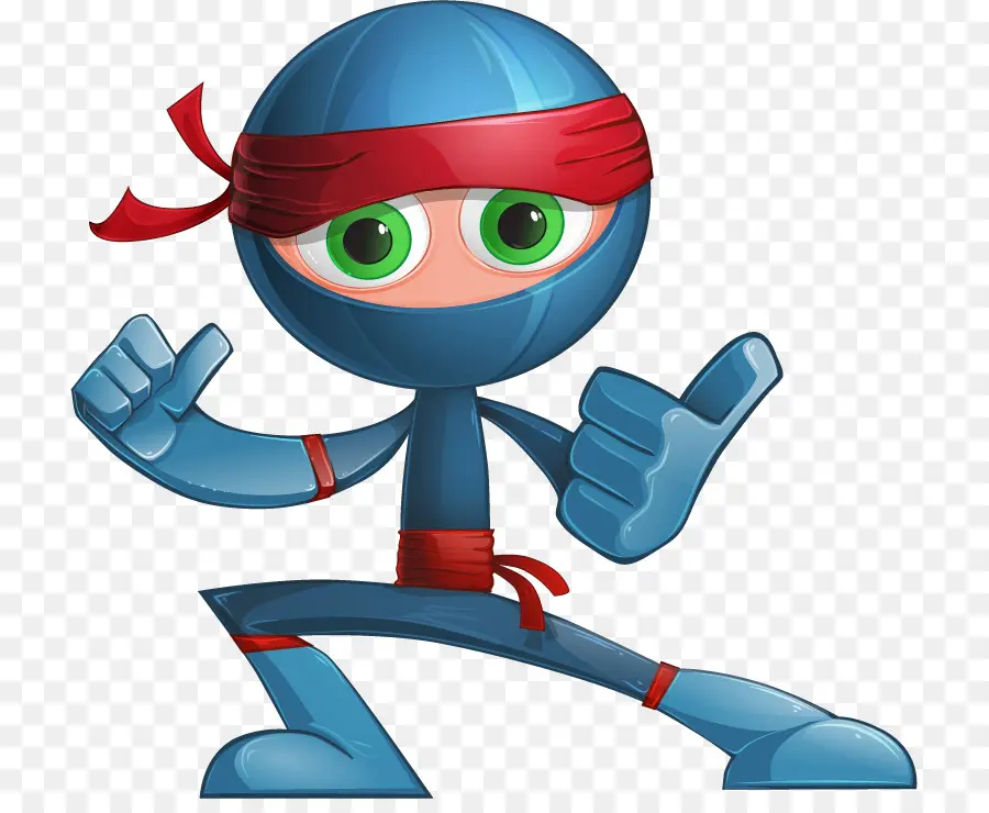 Ninja De Dibujos Animados，Pañuelo Rojo PNG