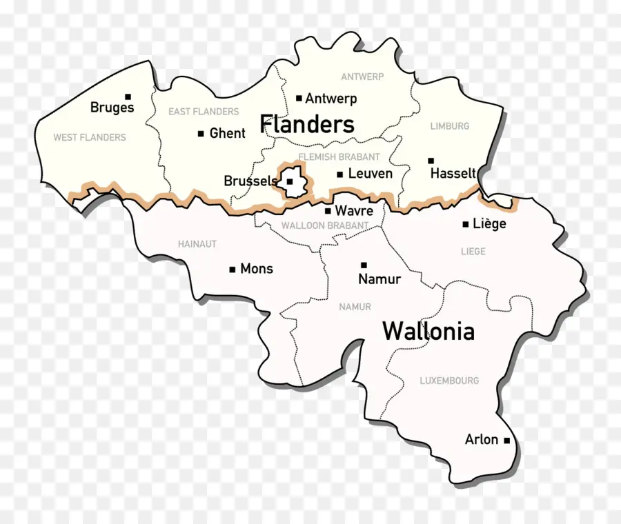 Mapa De Belgica，Flandes PNG