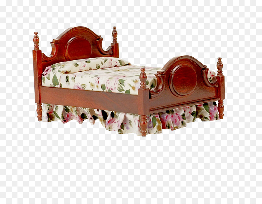 Cama De Madera，Ropa De Cama Floral PNG