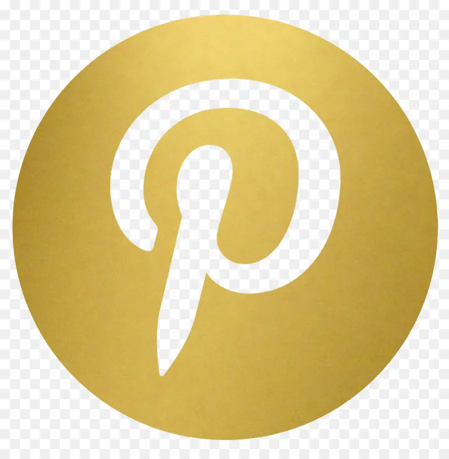 Logotipo De Pinterest Dorado，Redes Sociales PNG