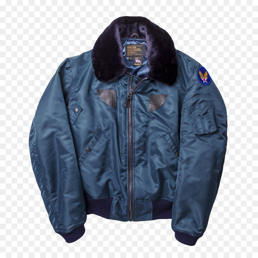 Chaqueta Bomber，Azul PNG