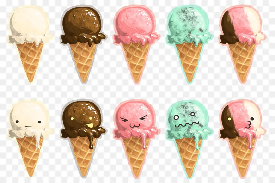 Conos De Helado，Postre PNG