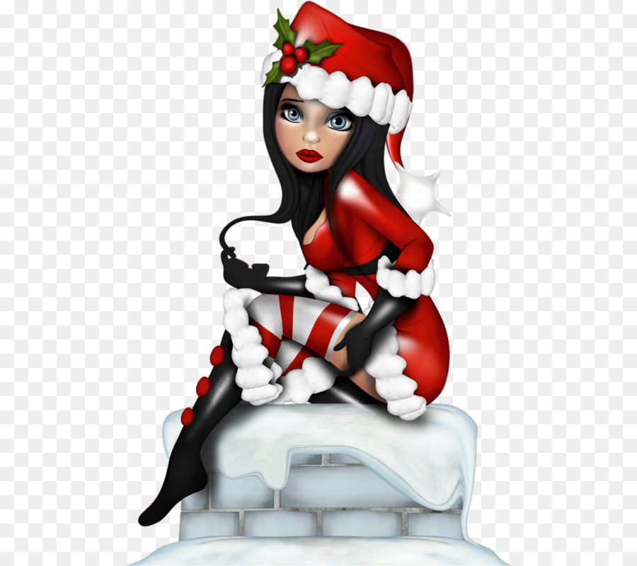 Mujer En Traje De Santa，Navidad PNG