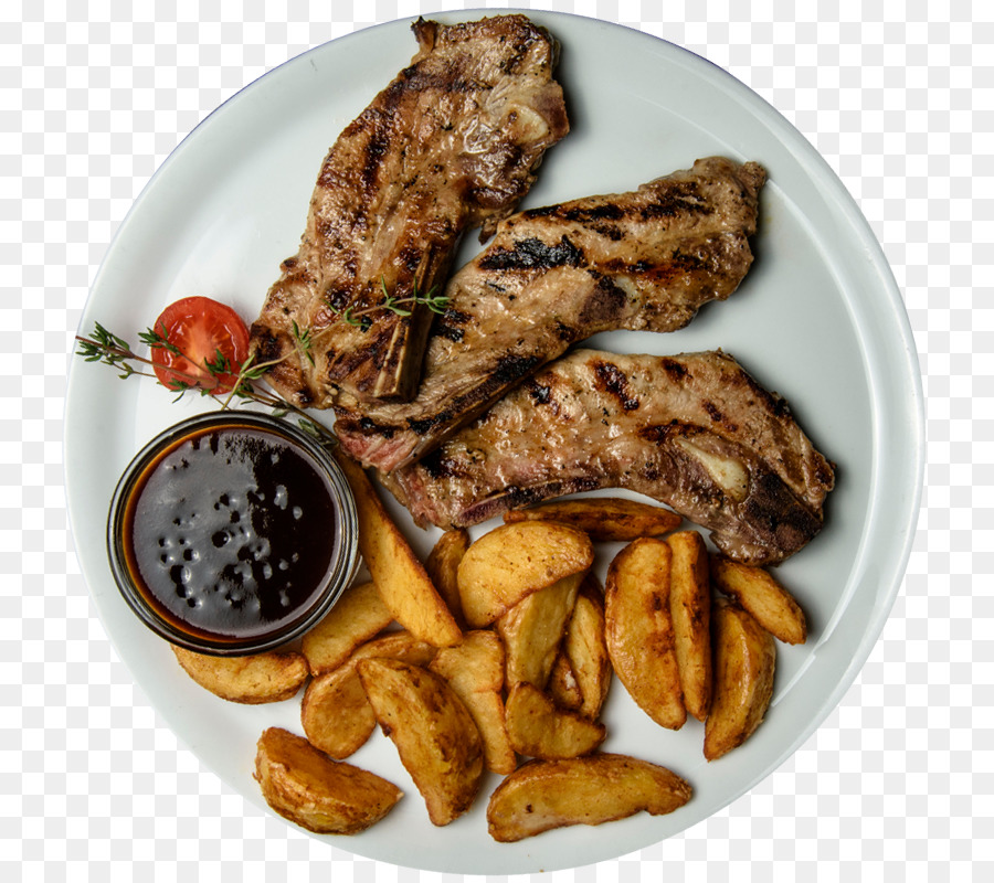 Carne A La Parrilla，Gajos De Papa PNG