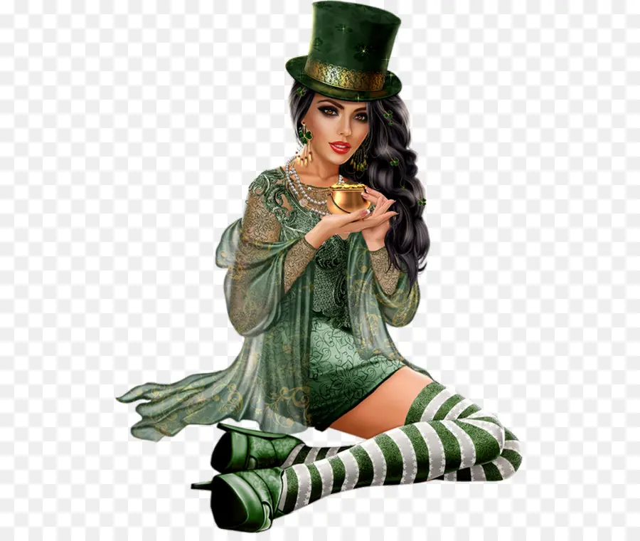 El Día De San Patricio，Mujer PNG