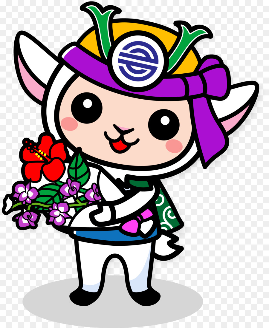 Personaje De Dibujos Animados Con Flores，Personaje PNG