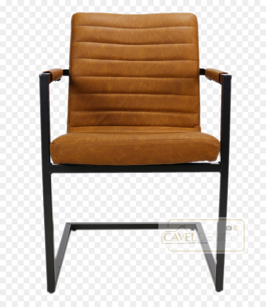 Silla De Cuero Marrón，Marco Metálico PNG