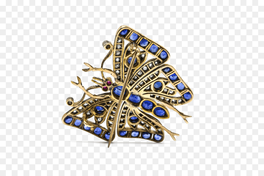 Broche De Mariposa，Piedras Azules PNG