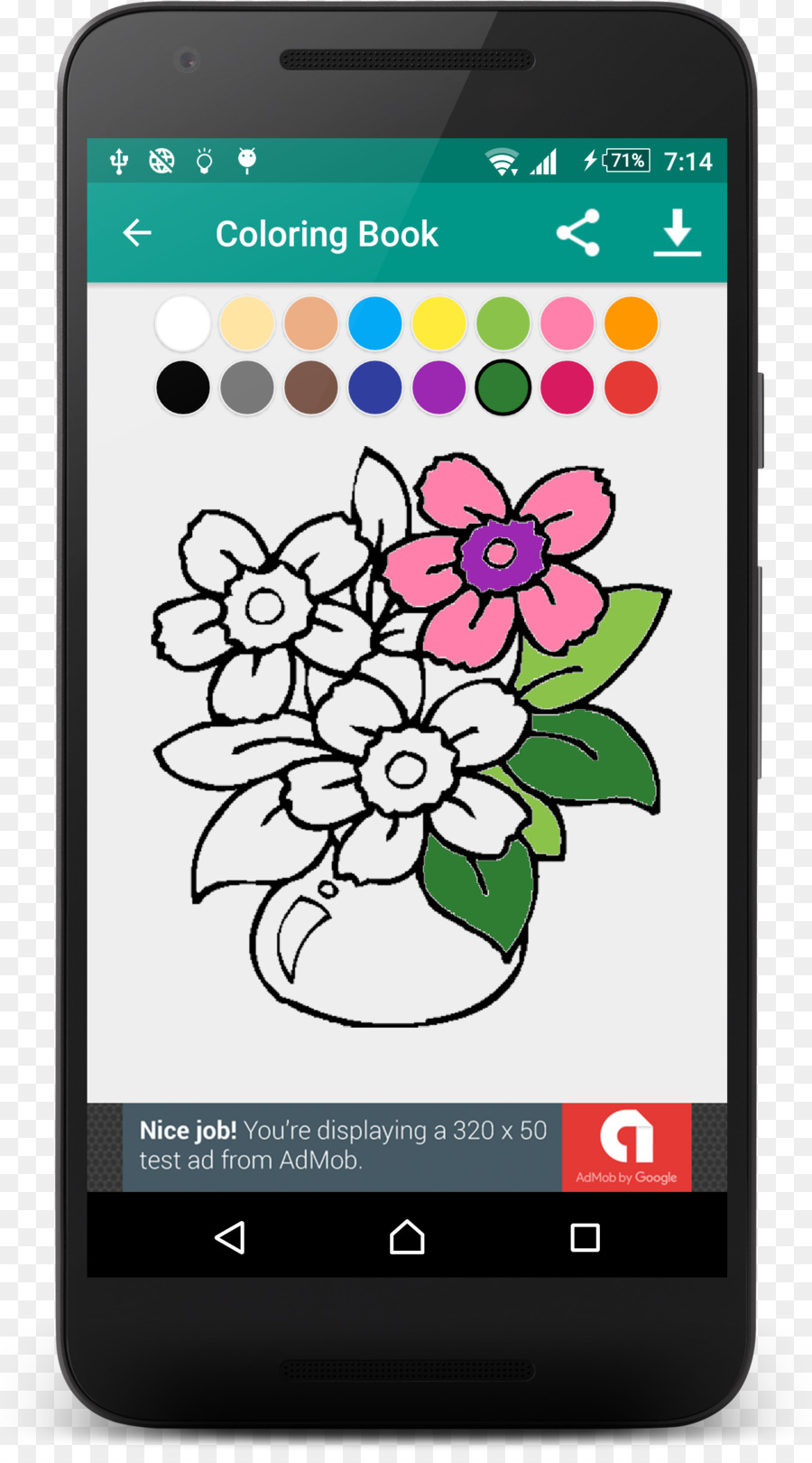 Libro Para Colorear，Flores PNG